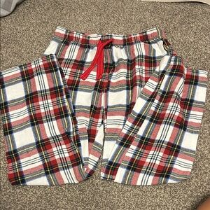 Old Navy Plaid Pajama Bottoms with Red Drawstring